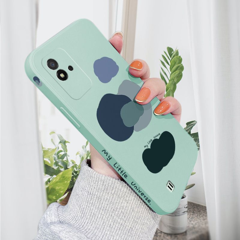 AMORVOR for Realme Narzo 50I Back Cover Color Mixture Clouds Side design Soft Case Liquid Silicone Phone Cases