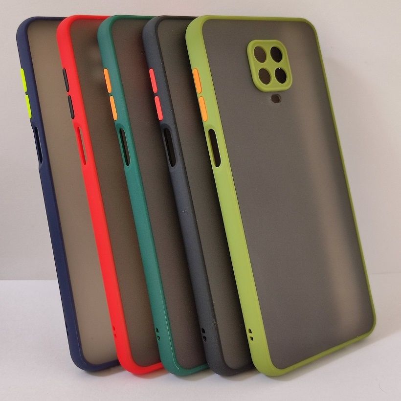 For Xiaomi Redmi Note 9 Pro/Note 9s/Note 9 Pro Max - With Camera Protection Bumper Luxurious Translucent Smoky Matte Anti-Fall