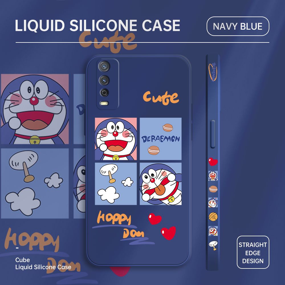 ZeroQiQi for Vivo Y12S Case Cartoon Cat Phone Cover Soft Full Lens Protection Case Ultra Thin Soft Liquid Silicone Phone Case