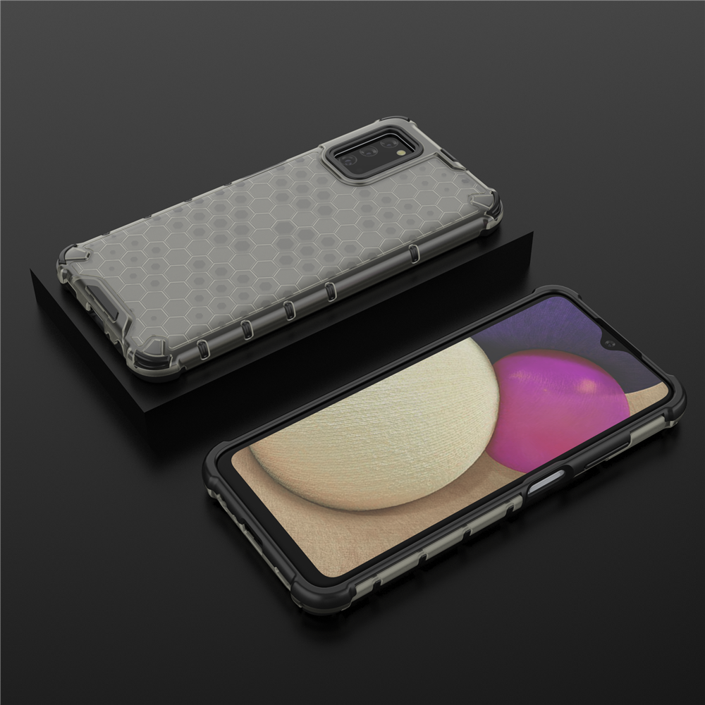 Honeycomb Airbag Shockproof Case For Samsung Galaxy A03s Hybrid TPU PC Transparent Armor cover