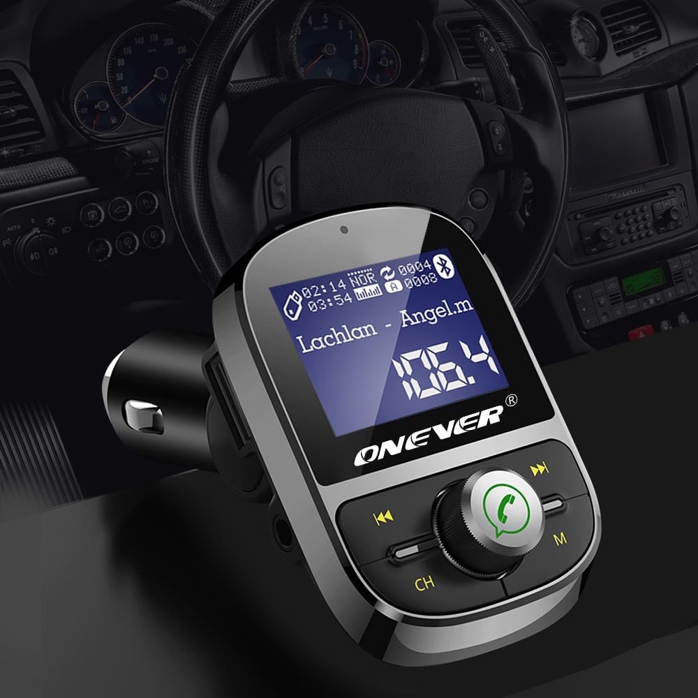 HY29 Bluetooth FM Tran_s_mitter Car MP3 Player 3.1A USB Charger Support EQ Setting Voltmeter TF Card U Disk AUX Out