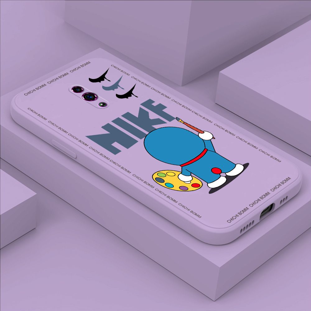 Hontinga for OPPO Reno Case Fashion Cat Phone Case Phone Case Soft Square Edge Silicone Cases Full Lens Cover Shockproof Protection Cover