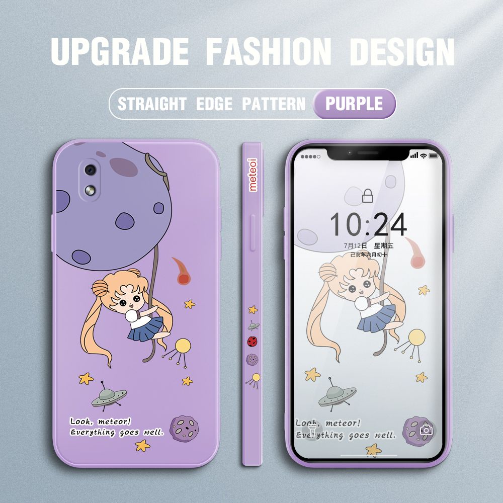 UCUC for Samsung Galaxy A01 Core Back Cover Beauty Warrior Ultra Thin Soft Luxury Square Multicolor Liquid Silicone Phone Case