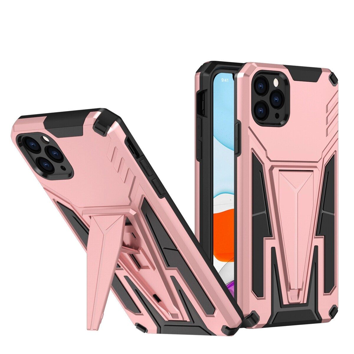 Case for iPhone 11 Pro Max Hard PC Soft TPU Bumper Shockproof Case Built-in Kickstand Compatible