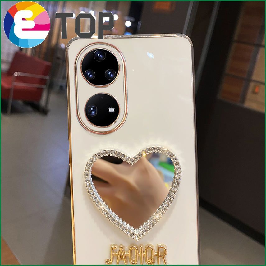 Suitable for Huawei p50 mobile phone shell new huawei lens all-inclusive love mirror soft silicone sleeve p50pro tide