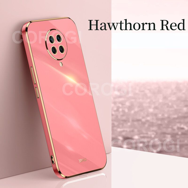 For Xiaomi POCO F2 Pro Cover Fashion Shiny Plating Square Bumper Slim Phone Case Soft TPU Silicone Shockproof Protective Back Cover