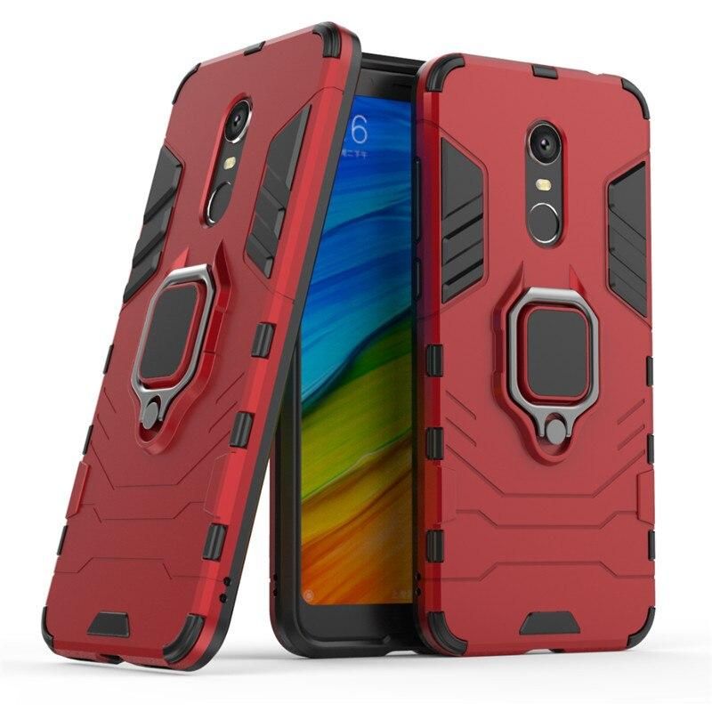 Iron Man Dual Layer Magnetic Ring Kickstand Armor Case For Xiaomi Redmi 5 Plus Shockproof Soft TPU & Hard PC Back Cover For Redmi 5Plus