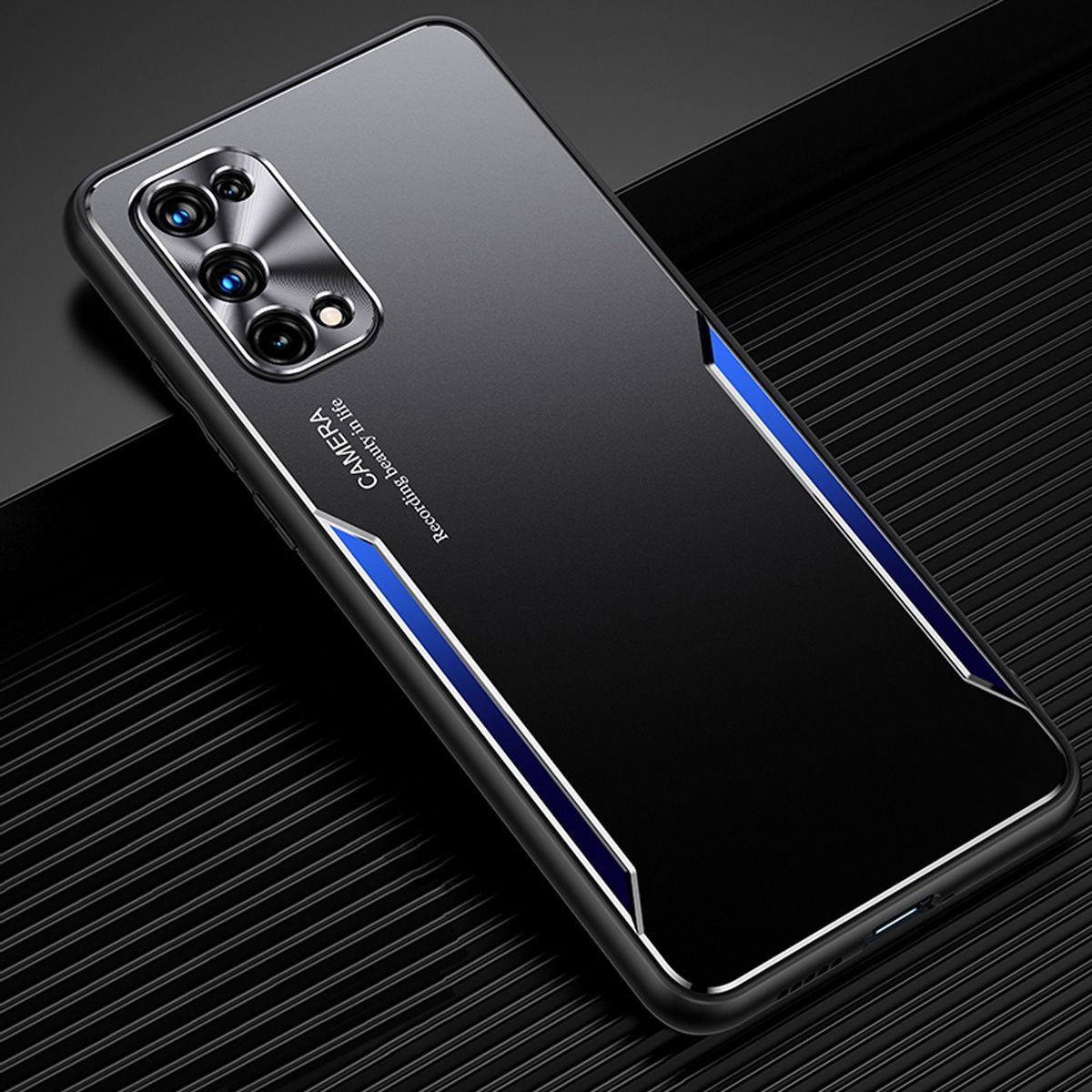 For Realme X7 Pro Electroplated Metal Back Panel Soft TPU Bumper Double Shockproof Protective Cover Compatible case