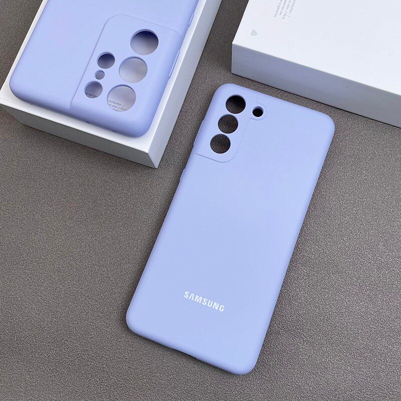 Silicone Phone Case For Samsung Galaxy S21 Plus Ultra TPU No Fingerprint Cover Soft-Touch Finish Back Protective