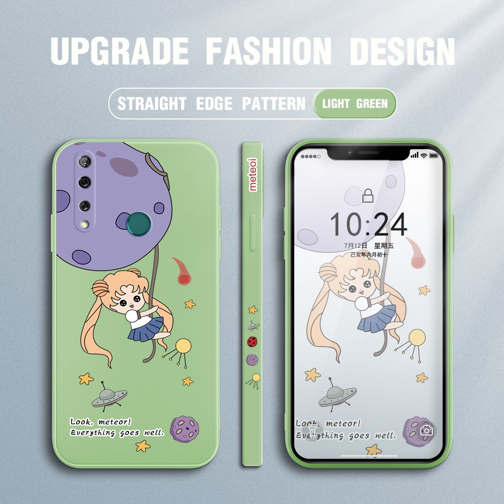 UCUC for Huawei Y9 Prime 2019 Back Cover Beauty Warrior Ultra Thin Soft Luxury Square Multicolor Liquid Silicone Phone Case