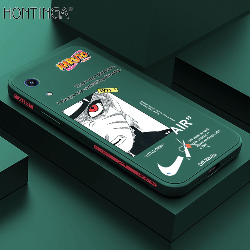 Hontinga for Huawei Y6 Pro 2019 Case Side Design New Anime Naruto for Boys Back Cover Soft Square Edge Pattern Liquid Silicone Trend Phone Cases