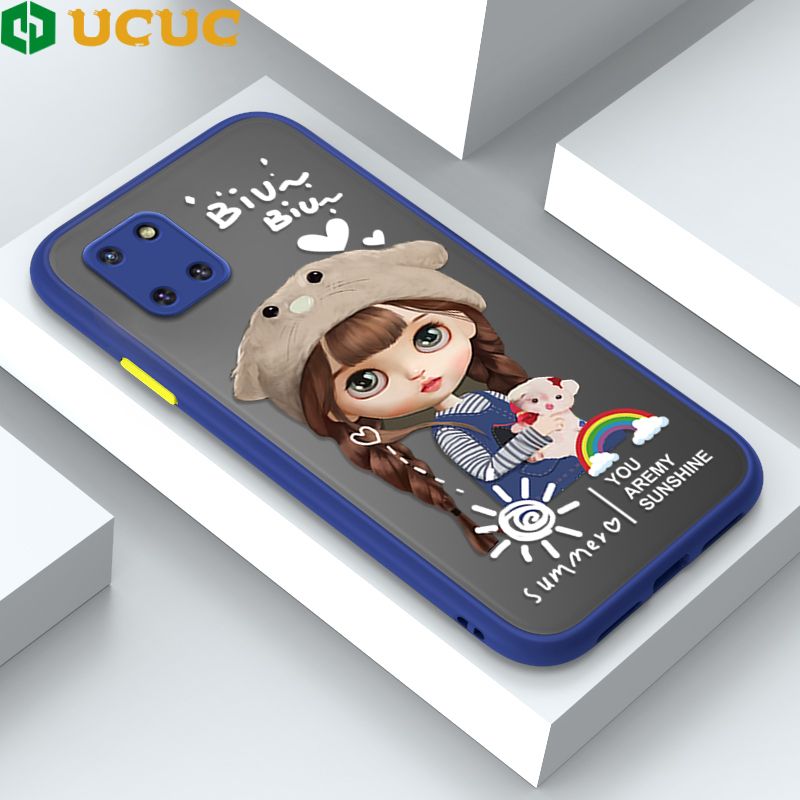 UCUC for Samsung Galaxy Note 10 Lite Back Cover Rainbow Lovely Girls Frosted Transparent Hard Phone Case Thin Shockproof Full Cover Camera Protect Case
