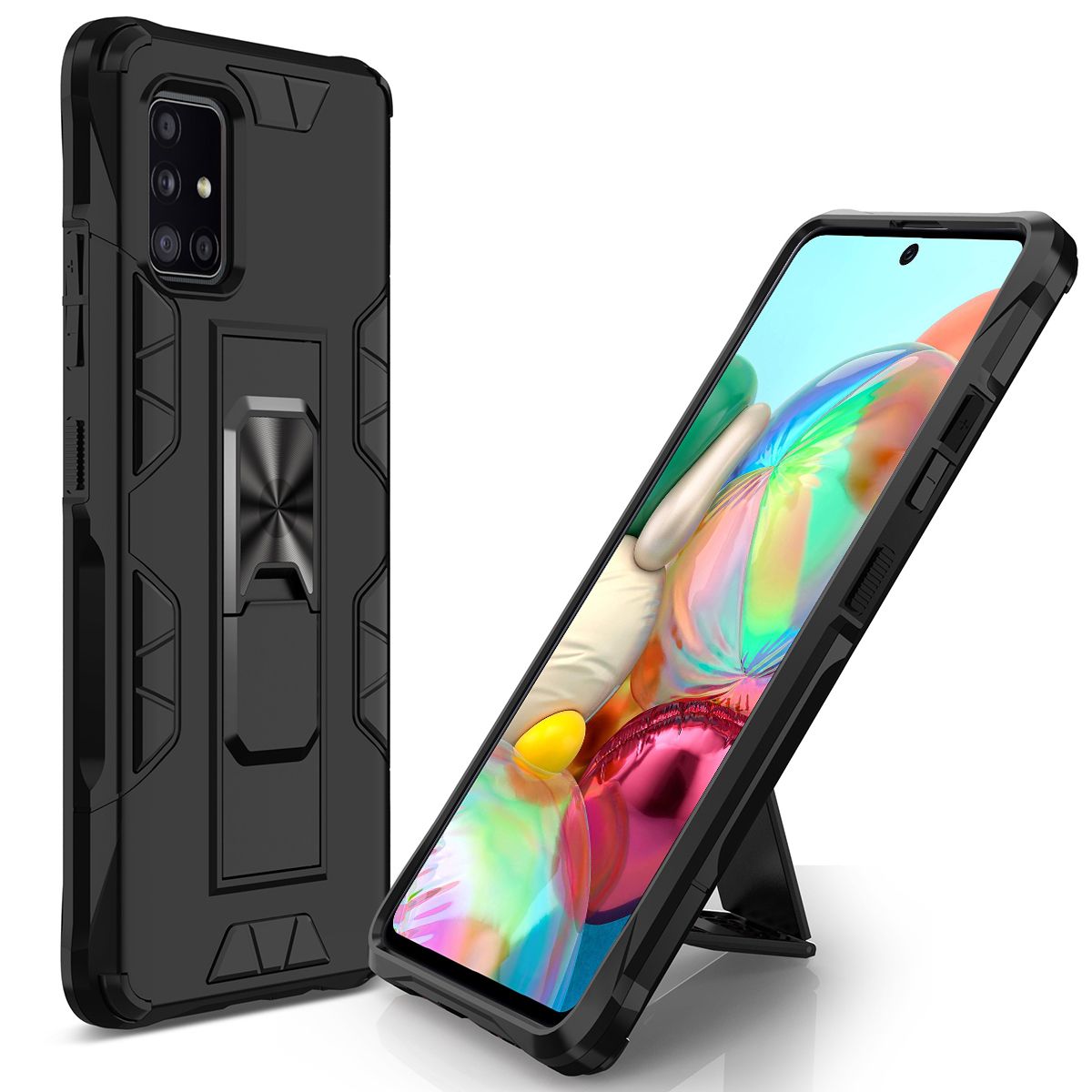 For Samsung Galaxy A71 Phone Case Armor Magentic Ring Car Holder Cover