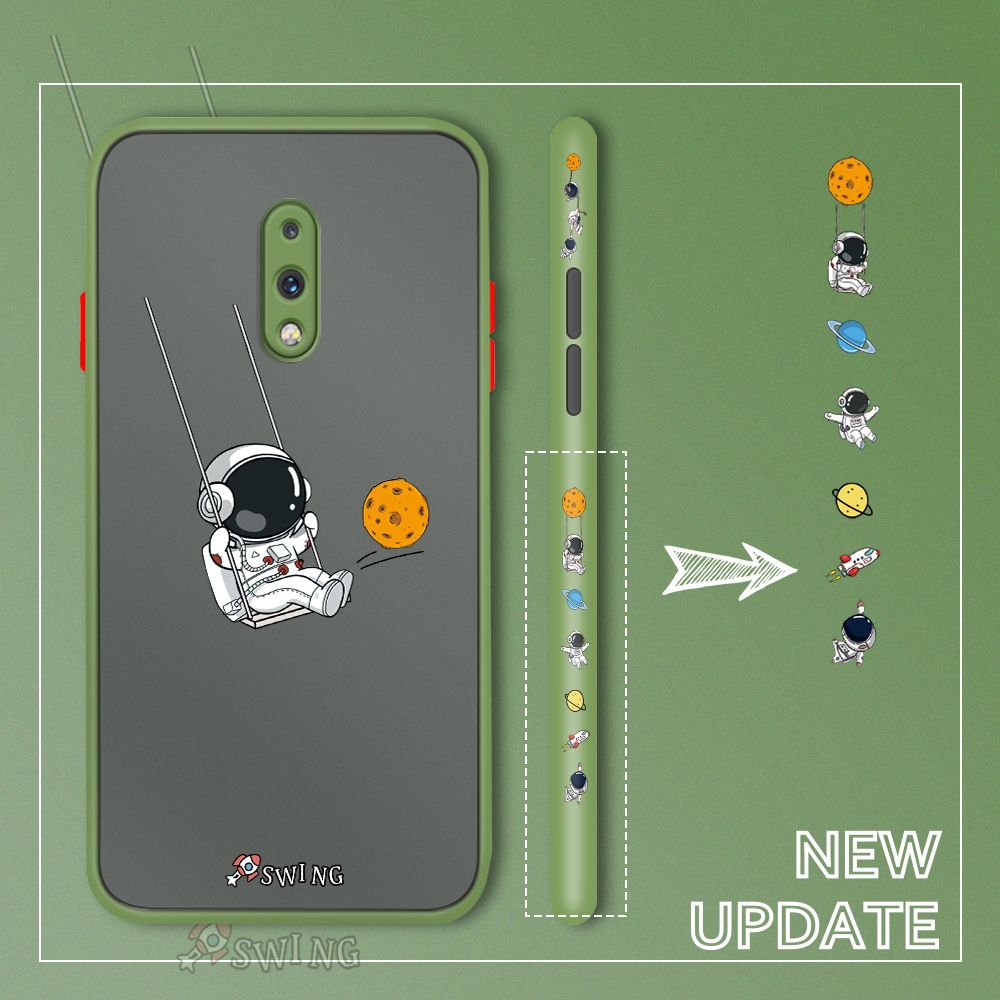 UCUC for OnePlus 7 Back Cover Swing Astronaut Side Printed Design Phone Case Ultra Thin Frosted Cover Shockproof Phone Cover