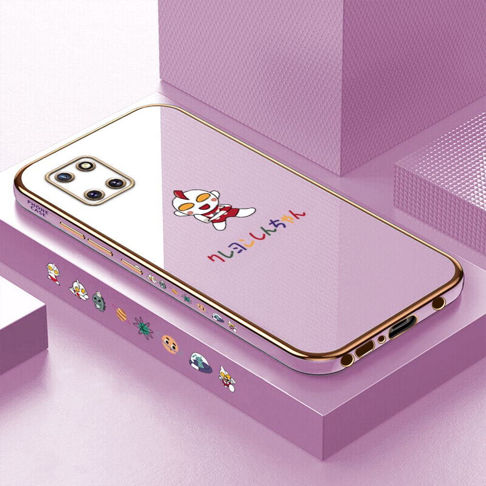 Luxury 6D Plating Case for Samsung Note 10 Lite Cartoon Hero Side Pattern Back Cover Soft Silicone Square Phone Cases + Free Lanyard