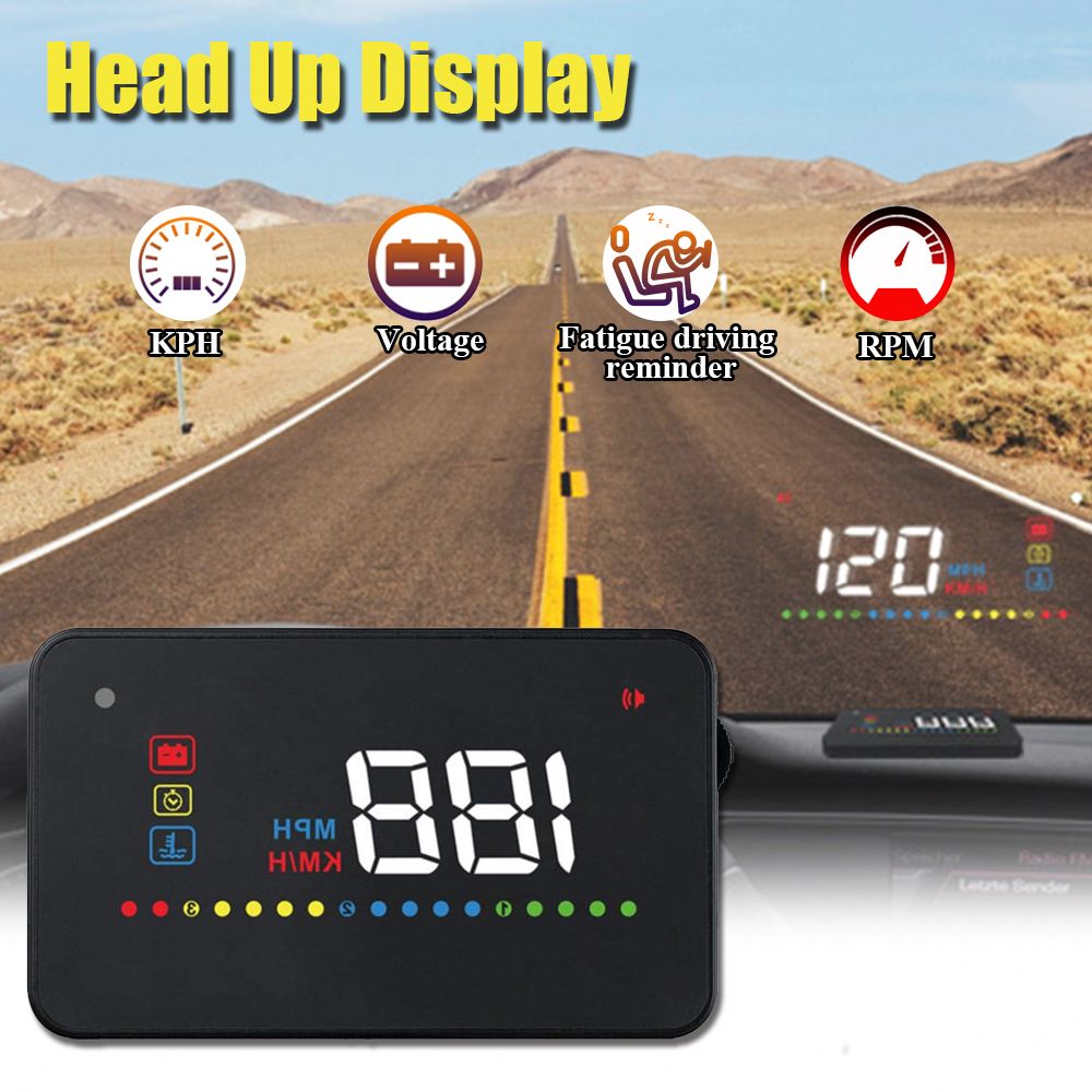 Helpful 3.5" Car Head Up Display OBDII EUOBD Over Speed Warning Speedometer Projector