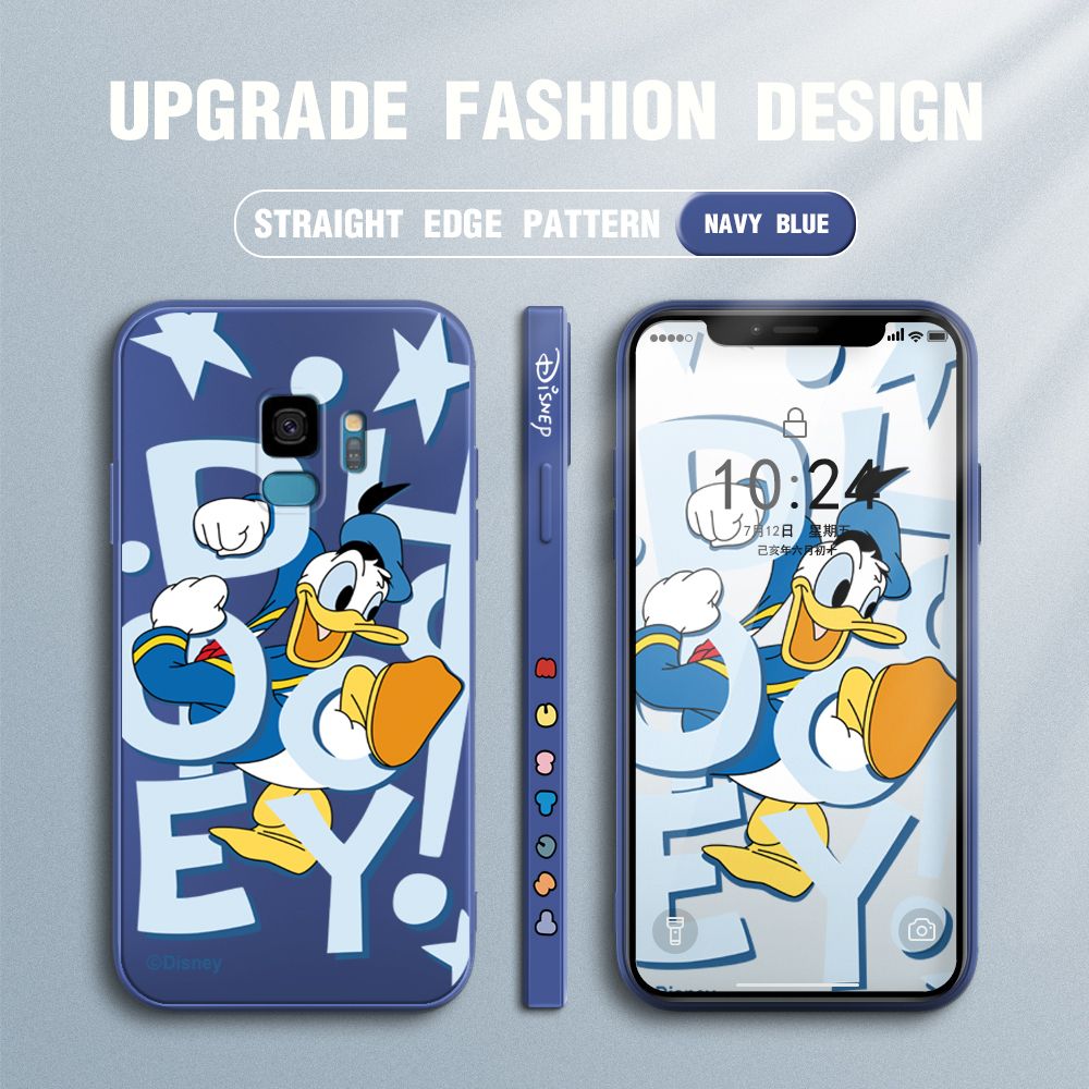 UCUC for Samsung Galaxy S9 Back Cover Cute Cartoon Characters Ultra Thin Soft Luxury Square Multicolor Liquid Silicone Phone Case