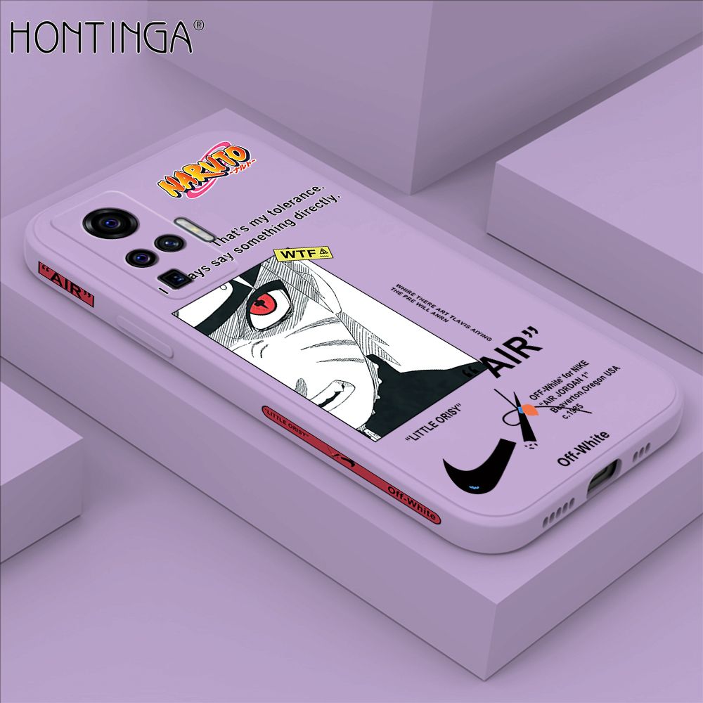 Hontinga for Vivo X50 Pro 5G Case Side Design New Anime Naruto for Boys Back Cover Soft Square Edge Pattern Liquid Silicone Trend Phone Cases