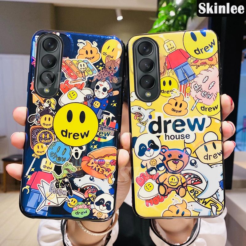 Phone case Samsung Galaxy Z Fold3 Back Cover Shockproof Smile Face Silicone Soft Phone Back Cover for Samsung Z Fold3 cases
