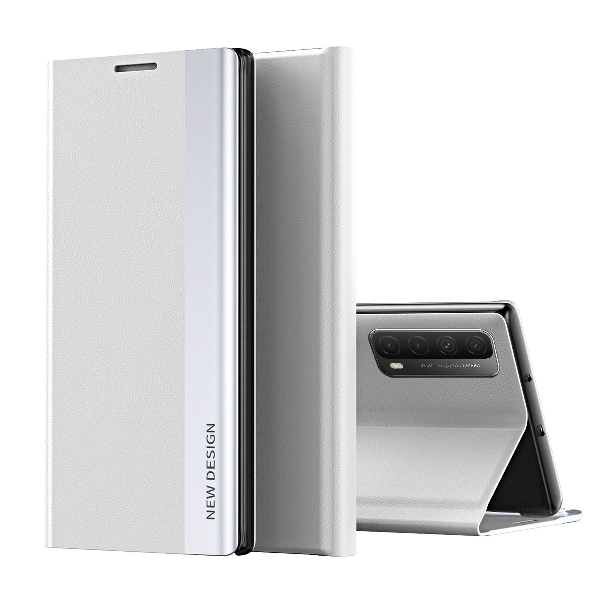 For Huawei P Smart 2021 Thin Slim Folio Flip Leather Magnetic Closure Case Cover