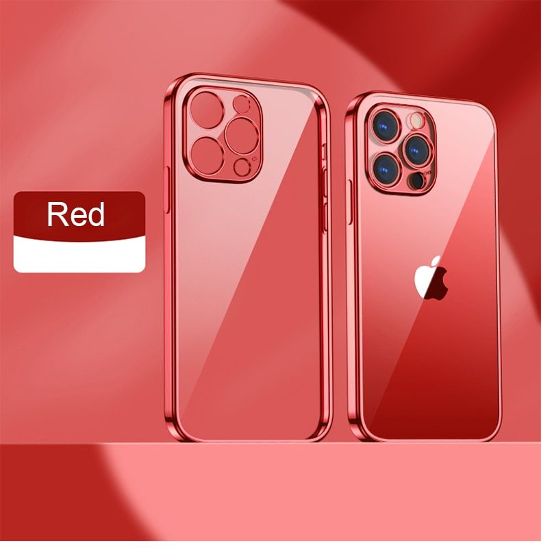 Luxury Plating Transparent Soft Silicone Case for iPhone 13 11 12 Pro Max Mini XR X XS SE 2020 8 7 Plus Shockproof Clear Cover