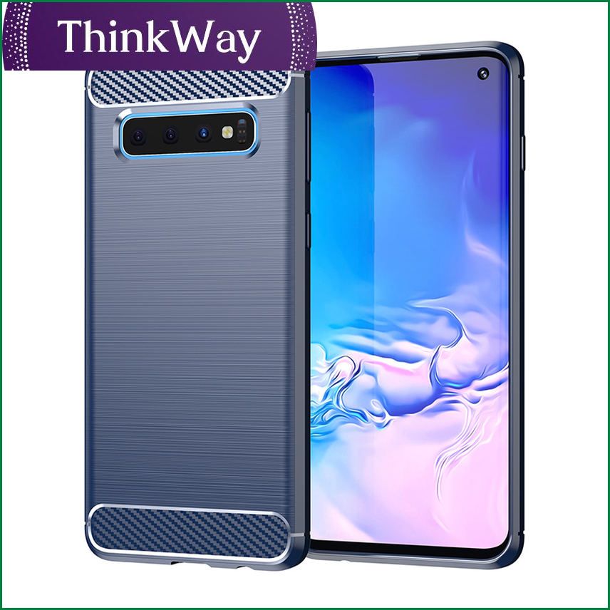 For Samsung Galaxy S10 Luxury Carbon Fiber Skin Soft Silicone Cover Case For Samsung S10 Plus S10E S 10 SamsungS10 Phone Cases