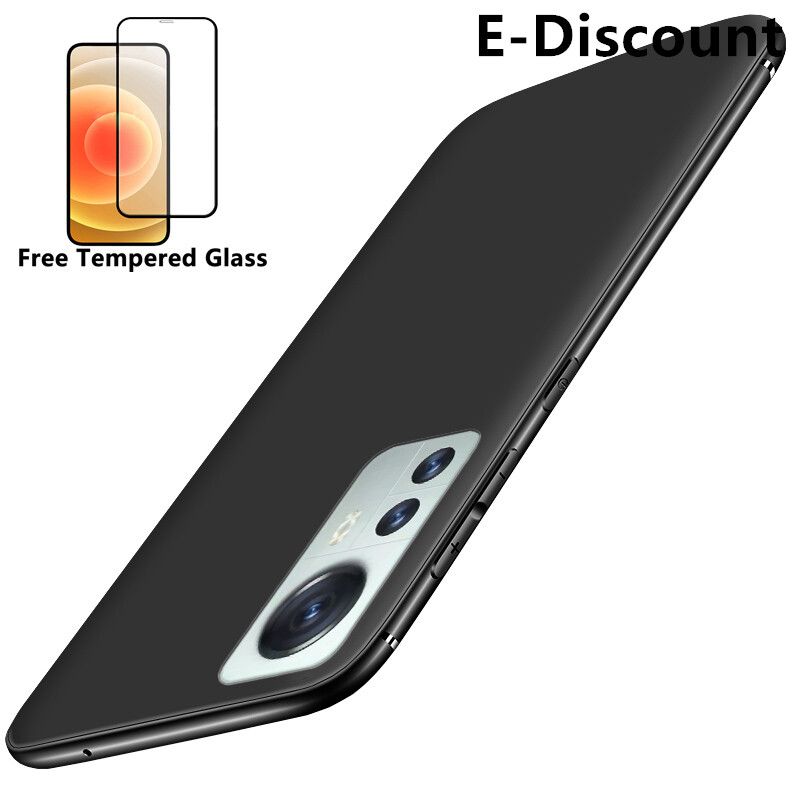 For Xiaomi 12 Soft Case + Free Tempered Glass Screen Protector Matte Silicone Xiaomi12 Back Cover