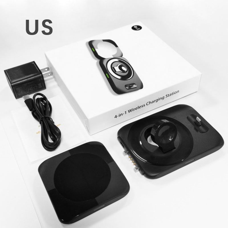 Magnetic 15w modular four-in-one wireless charger for Apple 12/iwatch/AirPods2 Multifunctional charging base Professional safety design