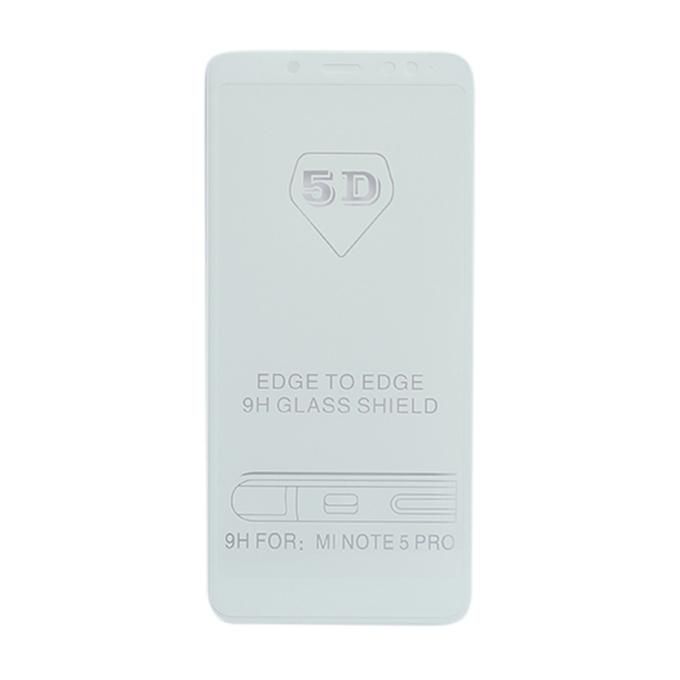 5D 9H Tempered Glass Screen Protector For Xiaomi Redmi Note 5 Pro - White