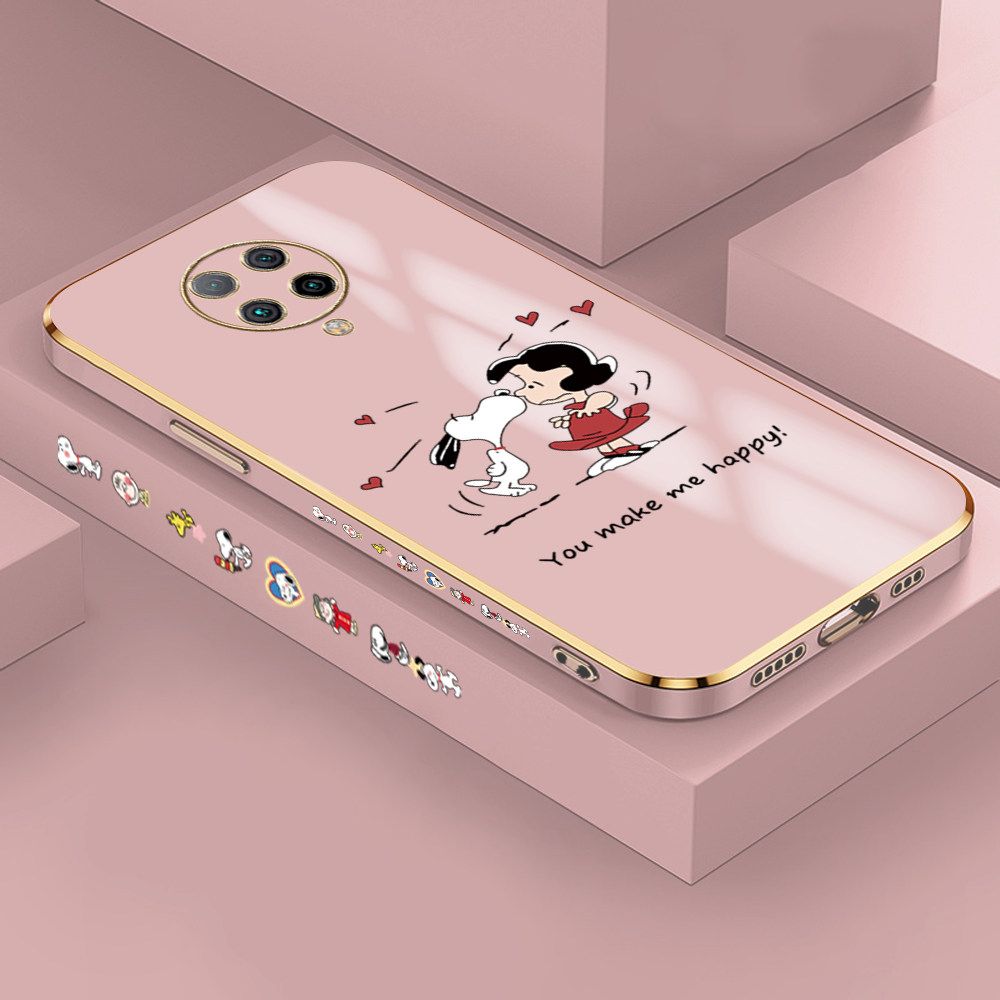 Jizetin (Free Lanyard) Redmi K30 Pro ZooM Case Cute Puppy Little Girl Luxury 6D Plating Soft Casing Silicone Ultra Thin Phone Cover