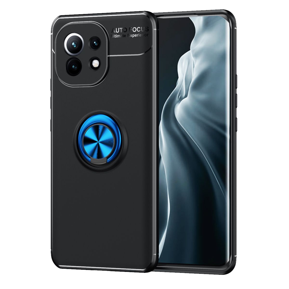 For Xiaomi Mi 11 360 Degree Rotating Ring Clip Holder Case (Compatible with Magnetic Car Mount) Resilient TPU Drop Protection Armor Protective Case Cover
