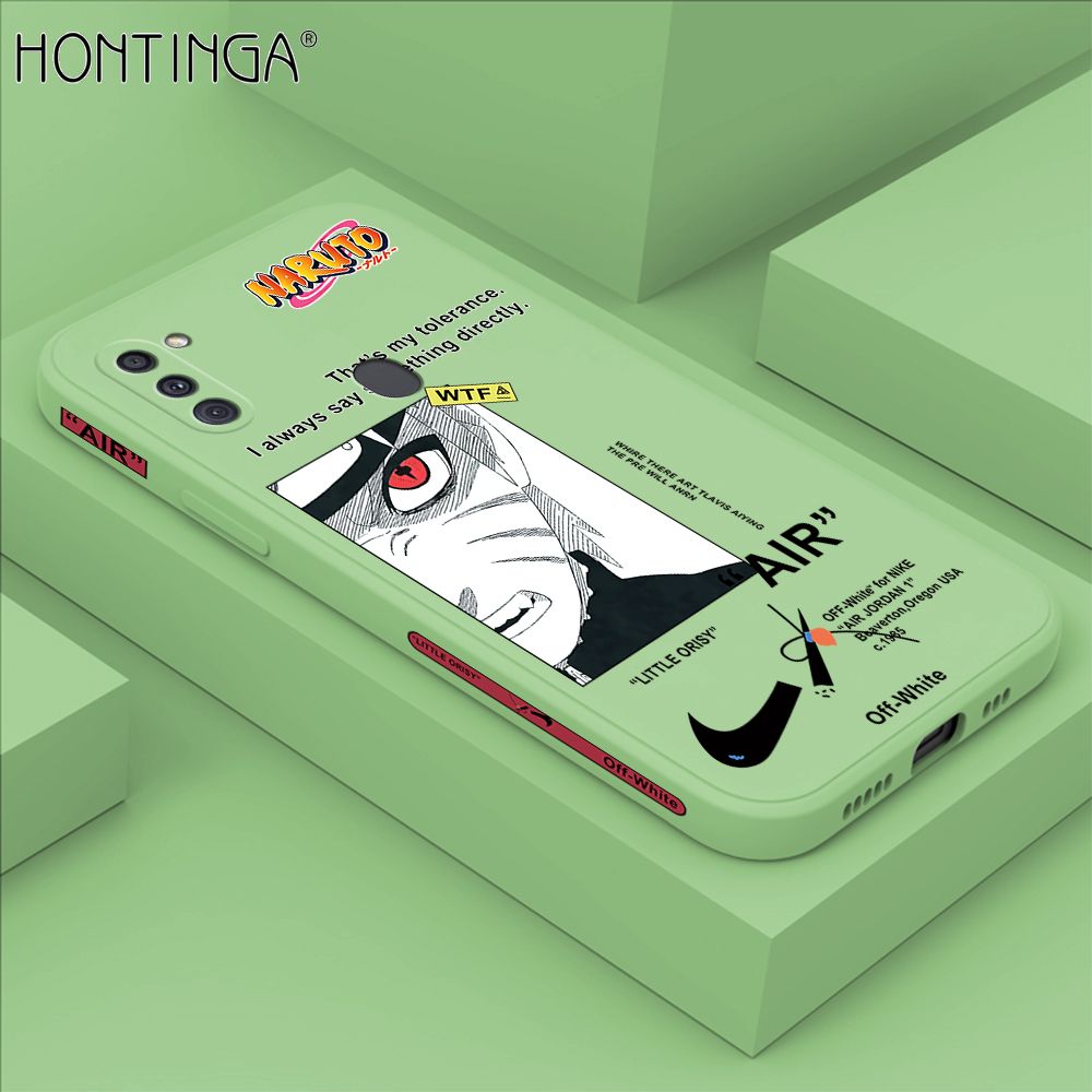 Hontinga for Samsung A11 Case Side Design New Anime Naruto for Boys Back Cover Soft Square Edge Pattern Liquid Silicone Trend Phone Cases