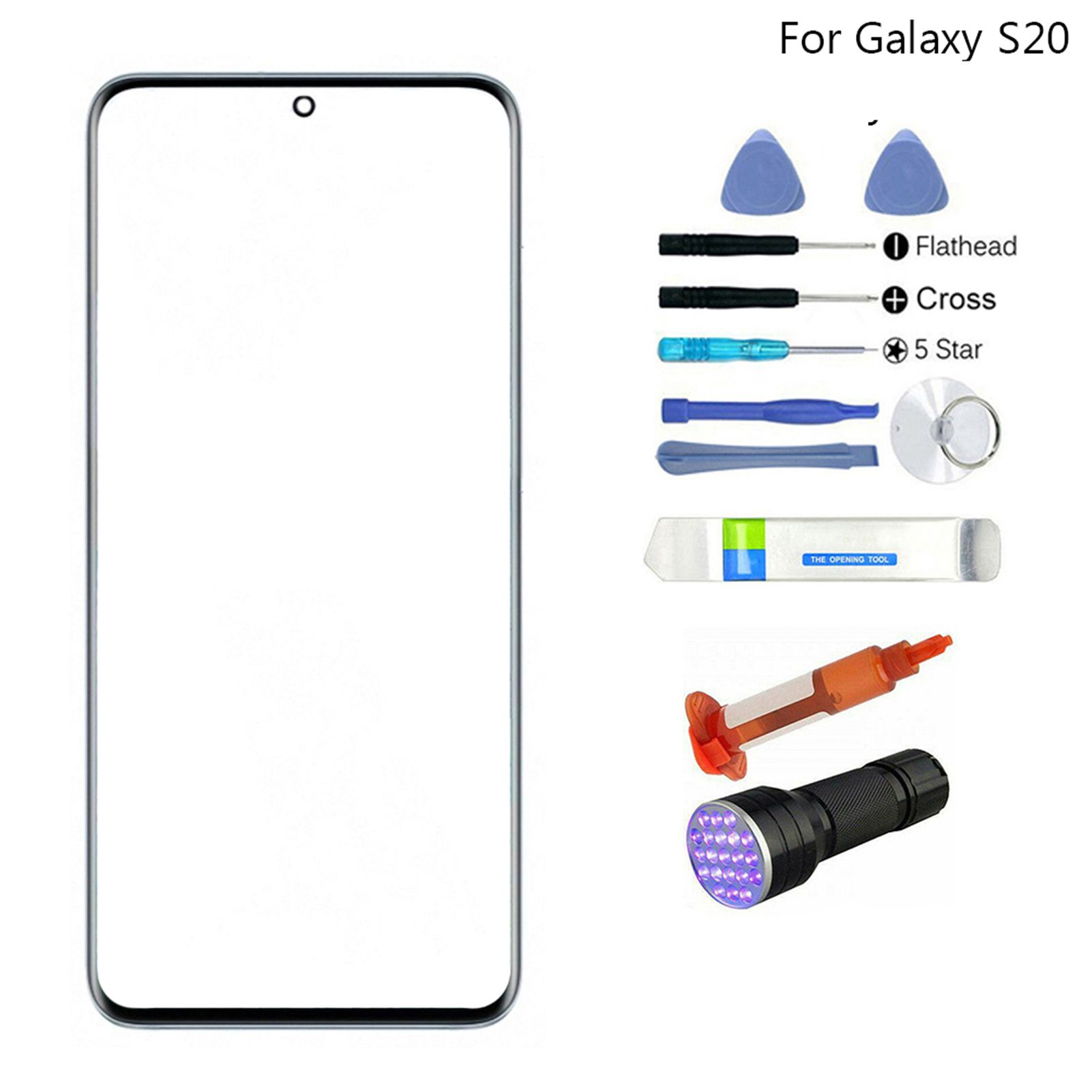 Outer Front Glass Screen Replacement Kit for Samsung Galaxy S20/S20Plus/S20Ultra