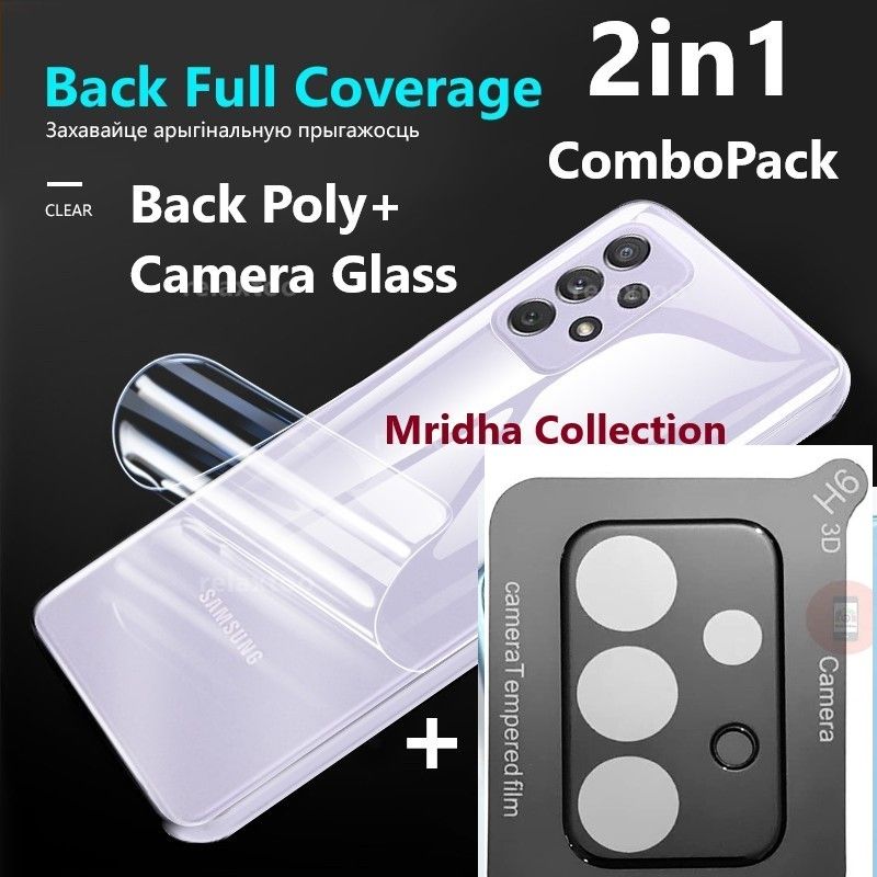 2in1 Back Protector Combo Pack for Samsung Galaxy A23 (Back Hydrogel Poly Protector+9h Camera Lens Protector)