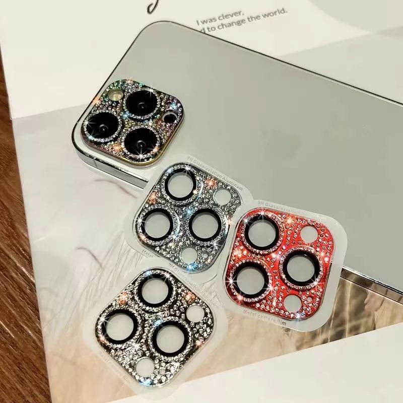 3D Diamond + Full Metal Body Camera Lens + Frame Protecor For Iphone 11 To Iphone 13 pro max screen protector