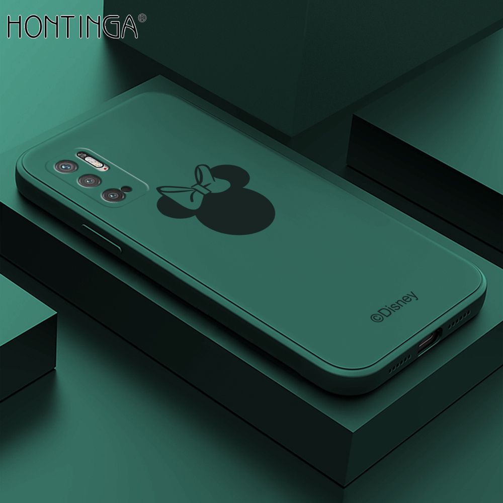 Hontinga for Xiaomi Redmi Note 10 5G Case Cartoon Mouse Phone Case Soft Square Edge Silicone Cases Full Lens Cover Shockproof Protection Cover