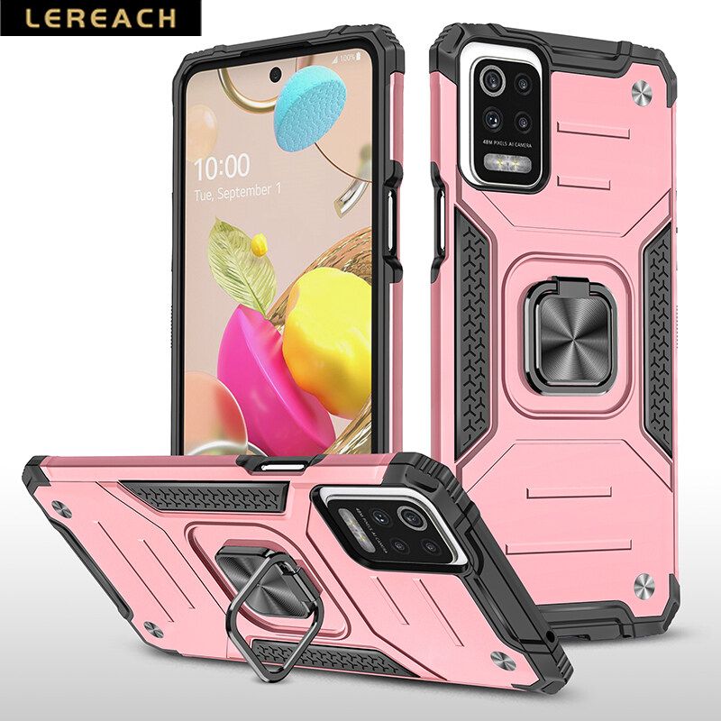 Lereach For LG K52 / 53 Case Shockproof Rugged Armor Kickstand Cover