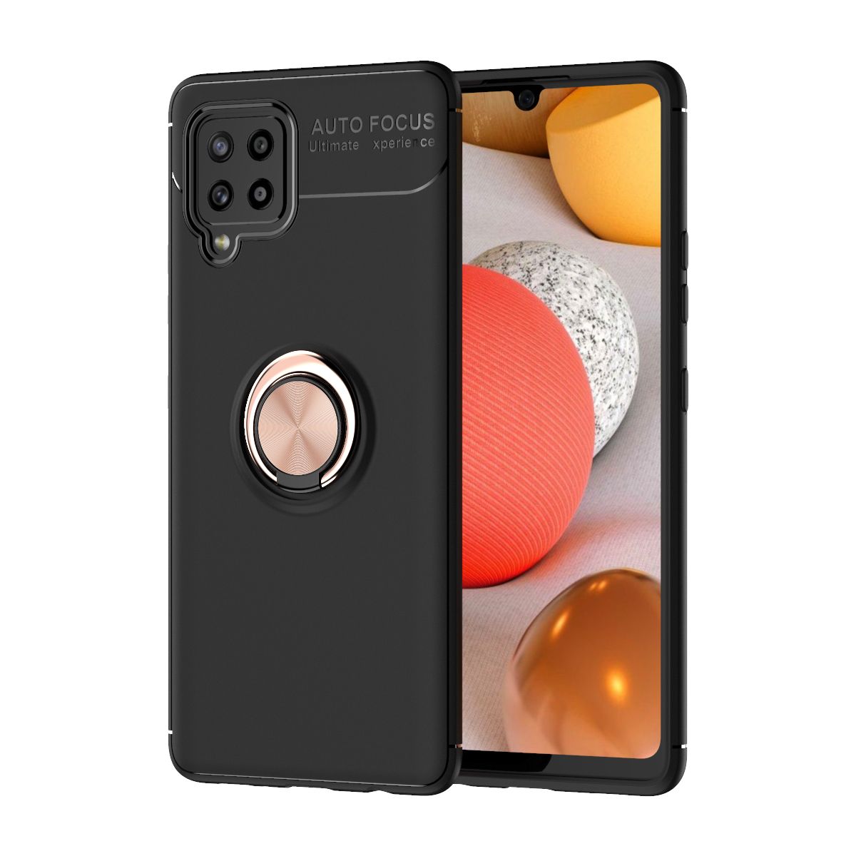 For Samsung Galaxy A42 5G 360 Degree Rotating Ring Clip Holder Case (Compatible with Magnetic Car Mount) Resilient TPU Drop Protection Armor Protective Case Cover