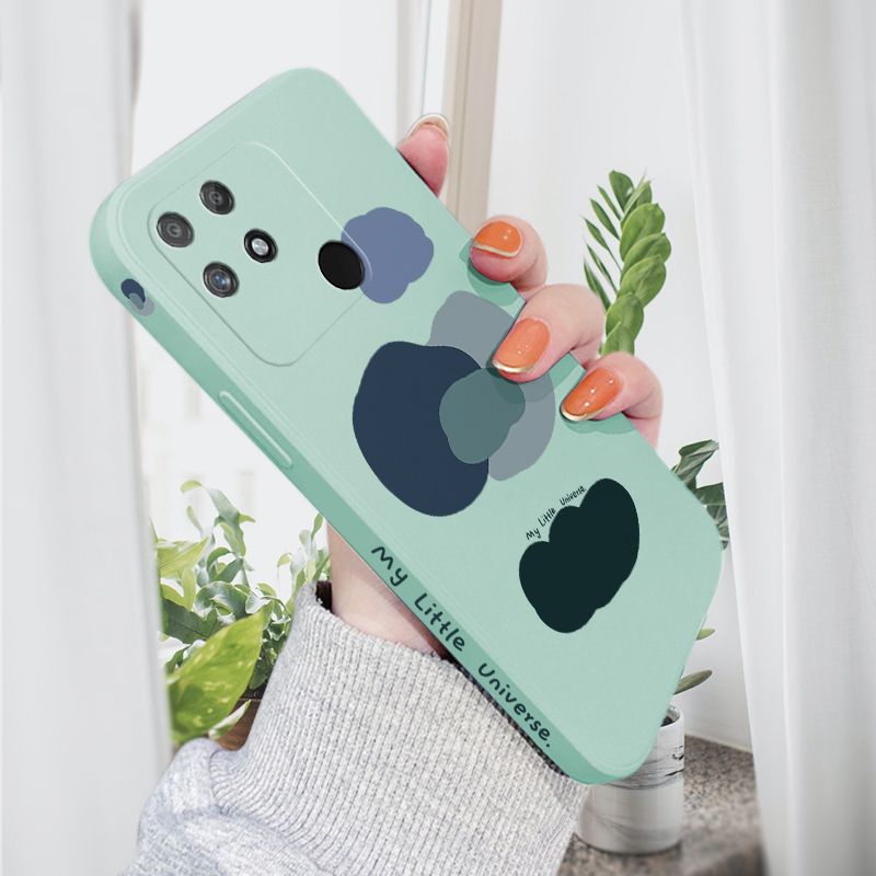 AMORVOR for Realme Narzo 50A Back Cover Color Mixture Clouds Side design Soft Case Liquid Silicone Phone Cases
