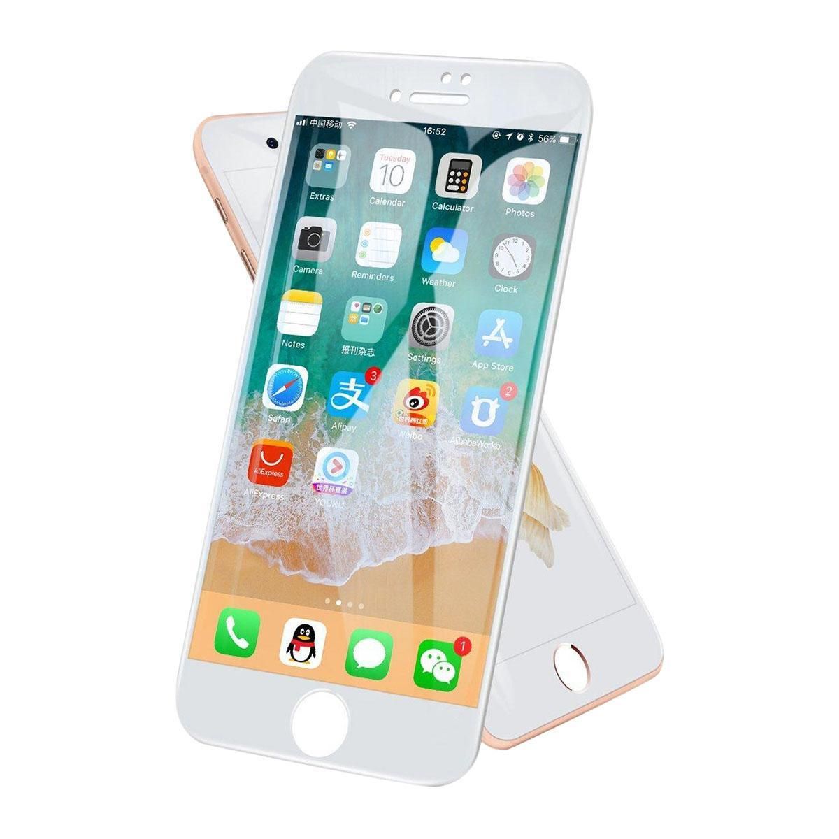 (100 %  - Guaranteed) Apple iphone 7/8 - 5D/6D  Tempered Glass HD Screen Protector - White
