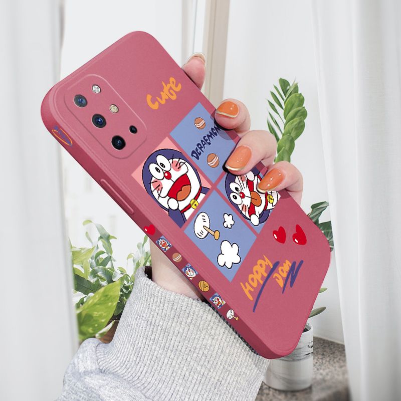 AMORVOR for OnePlus 8T Back Cover Cute Happy Cartoon Side design Soft Case Multicolor Liquid Silicone Phone Cases
