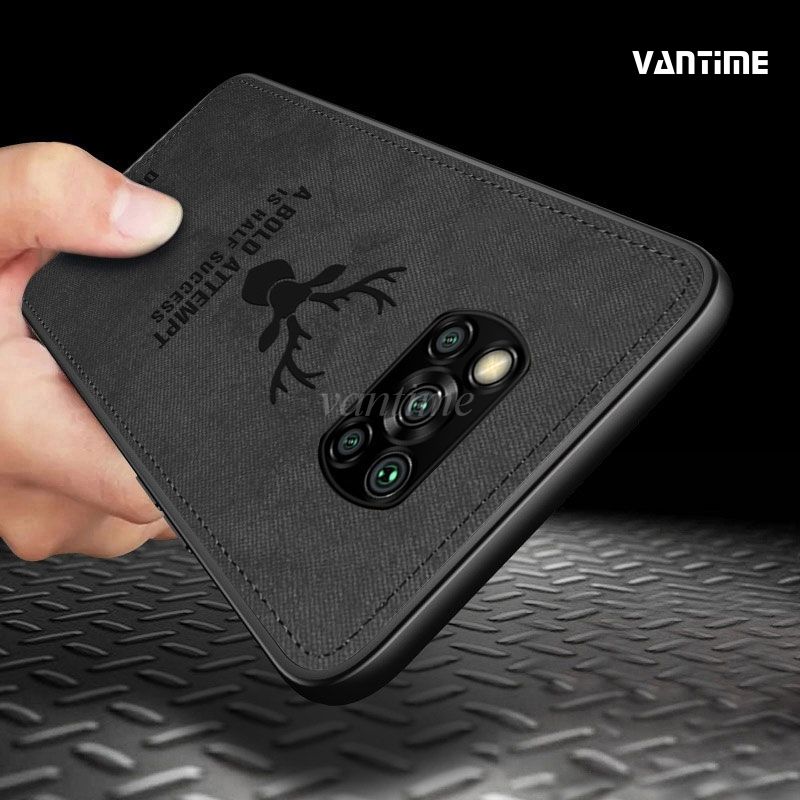 Vantime for Xiaomi POCO X3 NFC Case Hybrid Fabric Texture Patterned Cover