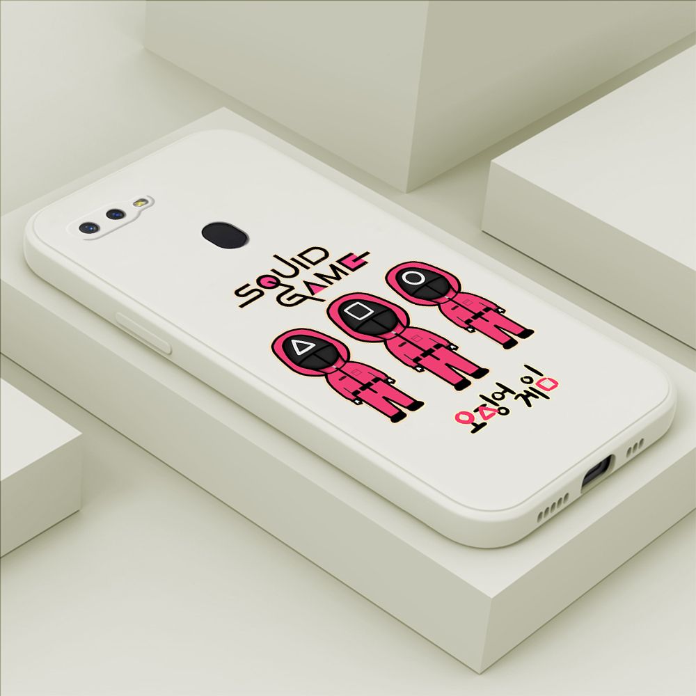 ZeroQiQi for OPPO F9 Case Trend Cartoon Korean Squid Phone Cover Liquid Silicone Case Phone Protective Case