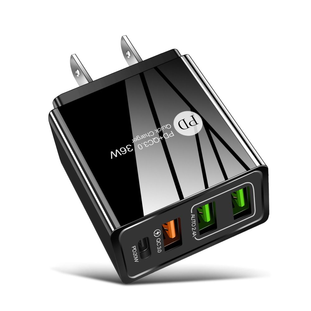 3USB QC3.0+PD 20W fast charge mobile phone charger 2.4A Dual USB Fast Charge Mobile Phone Charger Multi-port USB with PD Charging Head professional design