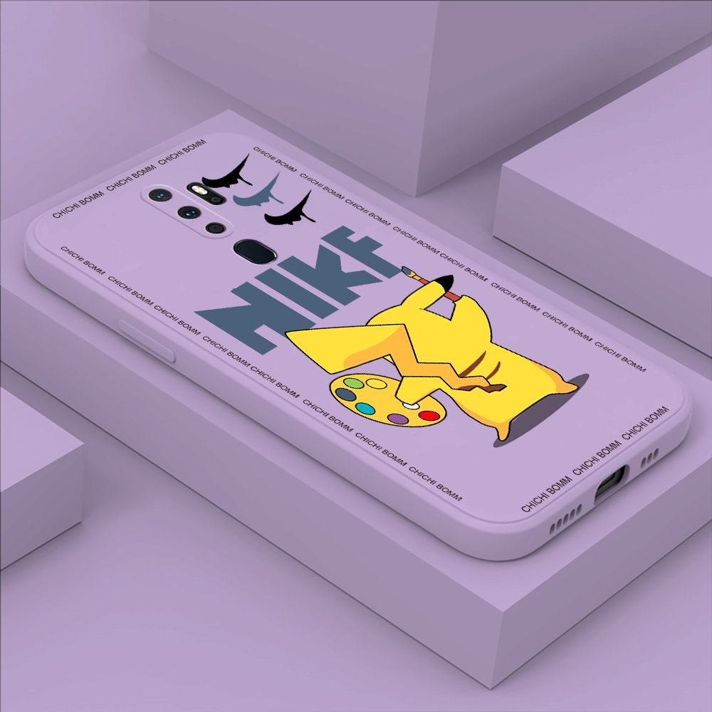 Hontinga for OPPO A5 2020 Case Fashion Cartoon Animals Phone Case Phone Case Soft Square Edge Silicone Cases Full Lens Cover Shockproof Protection Cover