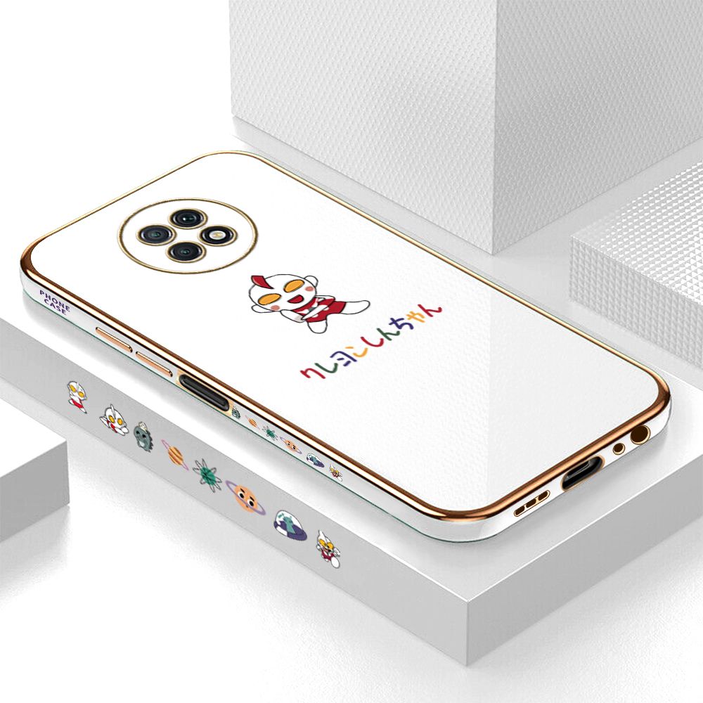 Luxury 6D Plating Case for Xiaomi Redmi Note 9T Cartoon Hero Side Pattern Back Cover Soft Silicone Square Phone Cases + Free Lanyard