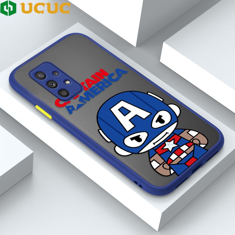 UCUC for Samsung Galaxy A52 5G / A52 / A52S 5G Back Cover Captain America Frosted Transparent Hard Phone Case Thin Shockproof Full Cover Camera Protect Case