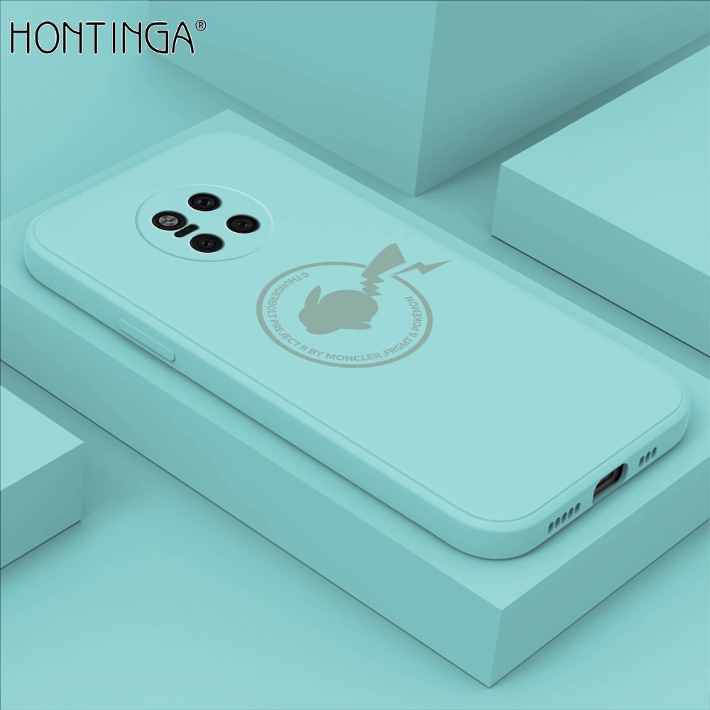 Hontinga for Huawei Mate 20 Pro Case Cartoon Pikachu Pokemon Phone Case Liquid Silicone Casing Full Cover Camera Shockproof Protective Case