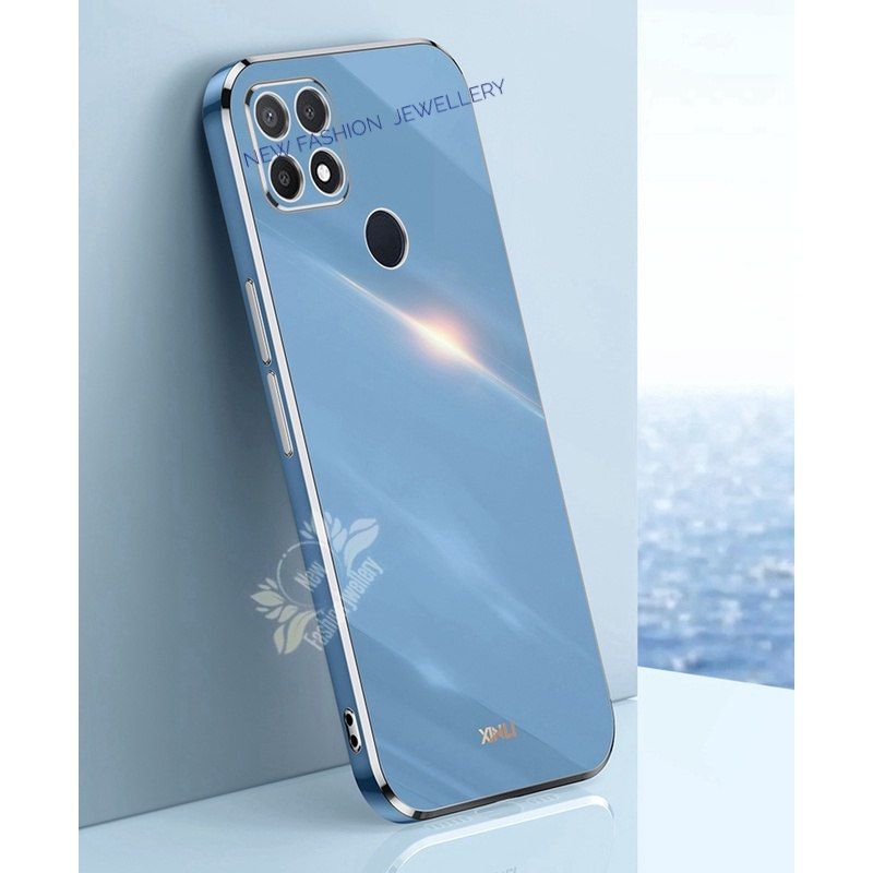 Oppo a15/a15s এর জন্য সংস্করণ শকপ্রুফ নরম tpu সিলিকন ব্যাক কভার ফান্ডাস লাক্সারি স্কয়ার প্লেটিং ফোন কেস