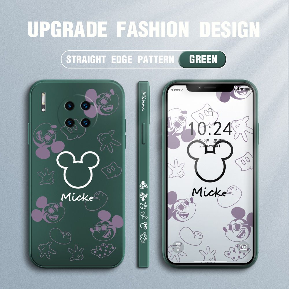 Jizetin for Huawei Mate 30 Pro Case Creative Printing Pattern Side Design Phone Case Square Edge Pattern Liquid Silicone Cases Full Cover Camera Shockproof Protective Case